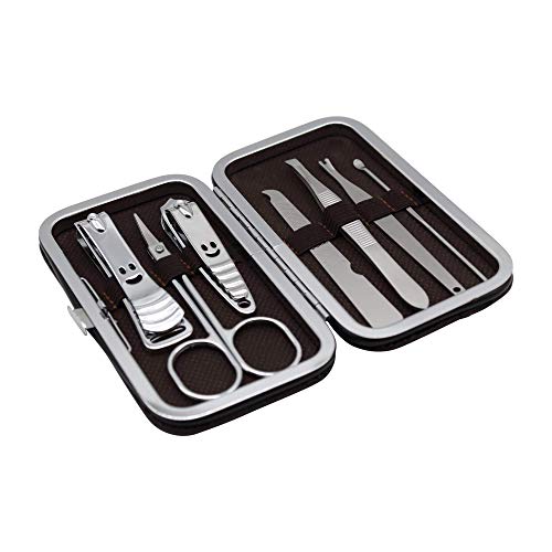 ALDEEA Maniküre Set, Pediküre Kit, 7-teiliges Augenbrauen-Schere Nagelpflege Nagelknipser etui, Nagelset Nageletui…