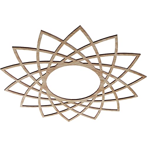 Image of Ekena Millwork 26 inchOD x 10 inchID x 3 /8 inchT Eleanor Wood Fretwork Pierced Ceiling Medallion, Red Oak