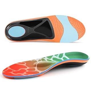 Solette Ortopediche per metatarsalgia con cuscinetti metatarsali per uomini e donne, per Piedi Piatti, Fascite Plantare, solette per neuroma di Morton, arancione (EU43-44)