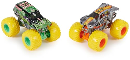 Monster Jam - Pack de 2 Véhicules Die Cast 1:64 - Véhicules Authentiques Monster Trucks Officiels À Collectionner Echelle 1:64 - Jouet Enfant 3 Ans et + - Modèle Aléatoire