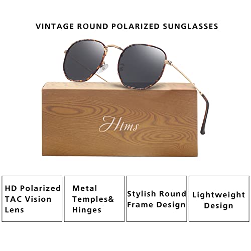 Image of Hipster Hexagonal Polarized Sunglasses Men Women Geometric Square Small Vintage Metal Frame Retro Shade Glasses