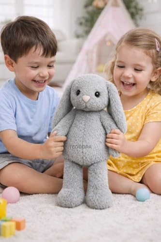 Image of Bunny Soft Toy for Girls Boys Kids,Grey,Teddy Rabbit Animal Plush Stuffed Baby Teddy Gift Birthday, 25cm