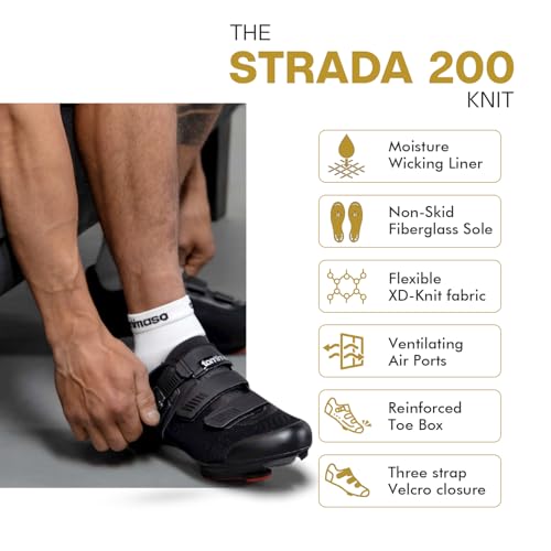Image of Tommaso Strada Mens SPD & Peloton Shoes-2 in 1 Cycling Shoes-Install Your Own Delta or SPD Cleats for Spin Bikes, Indoor Cycles or Most Mens Bicycles-Explore Bike Accessories