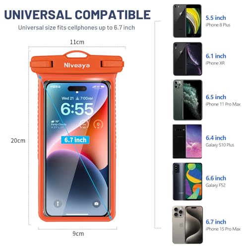 Niveaya WPC02163-3030B Waterproof Phone Pouch, Waterproof Phone Case Compatible For Iphone 15 14 13 12 Pro Max Up To 7", Ipx8 Cellphone Kayak Accessories thumb #3