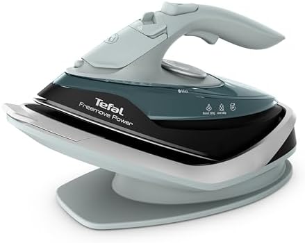 Tefal Freemove Power kabelloses Dampfbügeleisen, 2600 Watt, 40 g/Min. Dampfmenge, 220 g/Min. Dampfstoß, 250 ml Wassertank, Auto-Off, kratzfeste Keramik-Bügelsohle, Tropfstopp, Euka