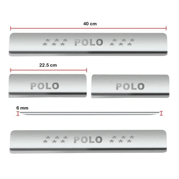 Image of Atteen Smart Door Sill /Foot Step Stainless Steel Plates Compatible with Volkswen Polo (Set of 4 Pcs)