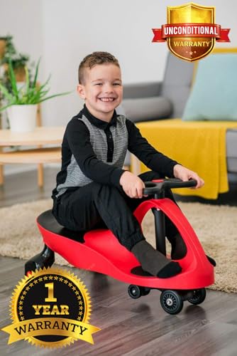 Image of Wishmaster Premium Wiggle Car Ride On Toy for Kids, Magic Swing Car with Smooth Silent Wheels, Twist Steering Manual Ride On Car for Boys & Girls, Indoor Outdoor Play, Age 3-8 Years