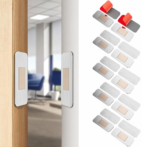 Image of 10 Pack Cabinet Magnets for Closure, Ultra Thin Invisible Cabinet Door Magnets, Kitchen Cabinet Magnets for Closure, Adhesive Drawer Magnets, Stainless Steel, Easy Install Double Sided Tape, 0.08in
