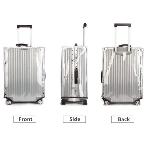 Image of Clear Suitcase Cover - Waterproof Dustproof and Anti-Scratch Luggage Cover - TSA approved Suitcase Protectors, Gray Trim-0.4mm, XL Suitcase Cover., Clear /Transparent