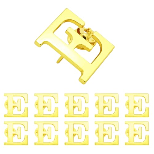 Image of 10Pack A-Z 26 Letters Pins Brooches Silver Plated Metal Broaches Pins-GOLD Initial Breast Brooch pin Tack Name Personalized Gifts for Women Men