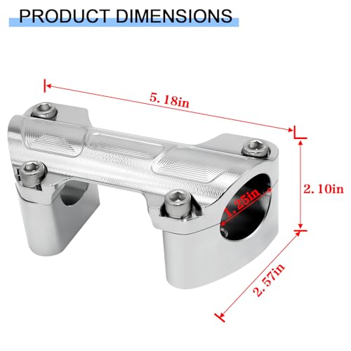 Image of 1.5'' Tall Handlebar Risers 1.25 inch Bar Bottom Mount for Harley Street glide, Electra glide & Sportster XL883 1200 48 & Softail Street Bob, Fat Boy, Low Rider ST & Dyna (For 1.25 inch Bar)