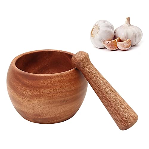 UPTALY Set Of 2 Natural Wood Mortar & Pestle - Sapele Wood, Small & Large, Manual Grinder For Spices & Garlic - View #10