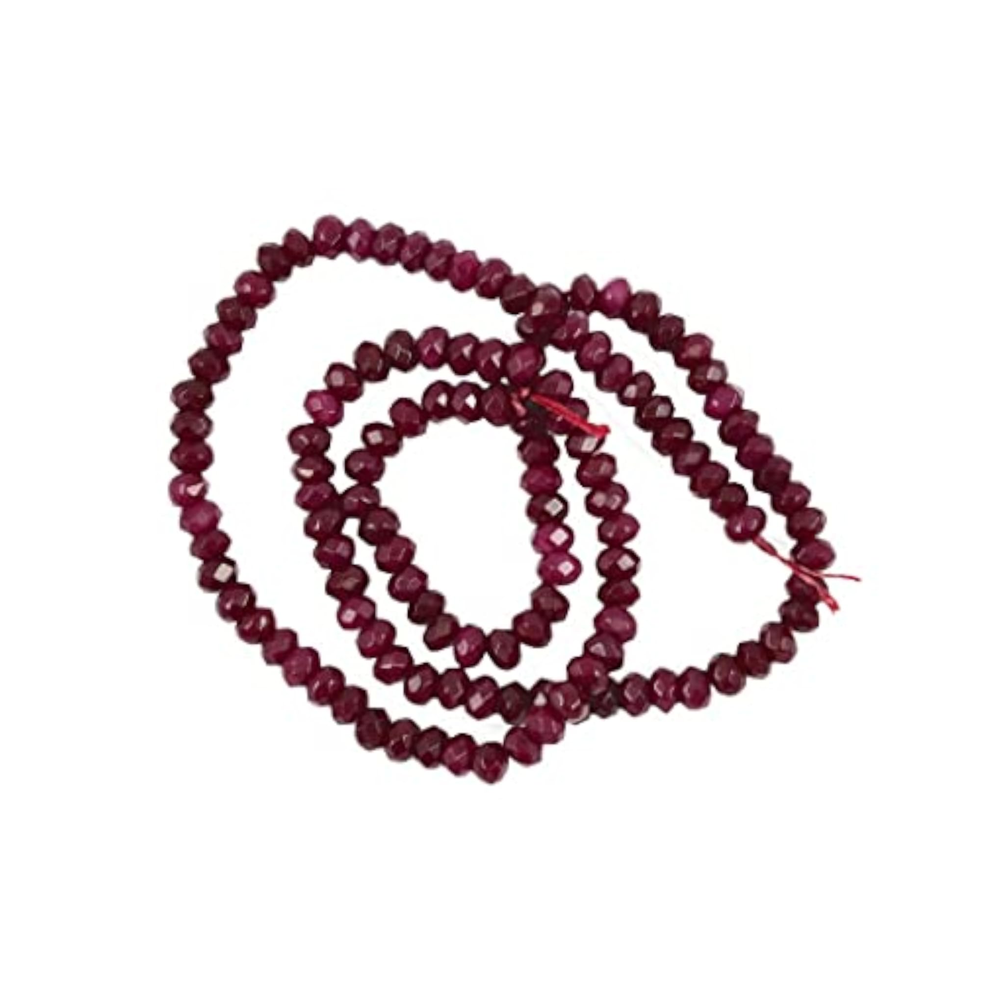 Natural Faceted Red Jade Loose Bead Strand, 10x2 mm