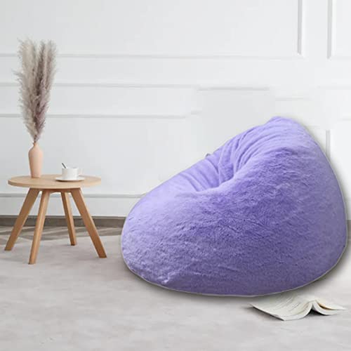 Image of New Purple Designer Furry, Bean Bags with Beans Filled, Chair. Premium and Luxurious Fur Bean Bag with thermocol Balls XXXL (Purple)