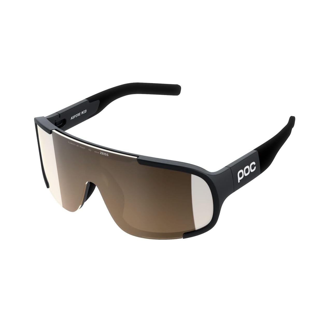 POC Aspire Mid Sunglasses, Uranium Black/Clarity Trail/Partly Sunny Silver, One Size