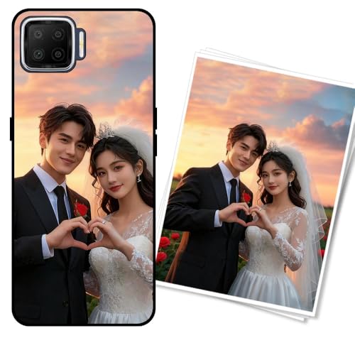 WUACYEAMING Funda Personalizada para OPPO A73 2020/F17 Carcasa Custom Antigolpes/Antirrayaduras con Foto o Texto - Regalo para Graduaciones/Nacimientos/AniversariosNegro Noche