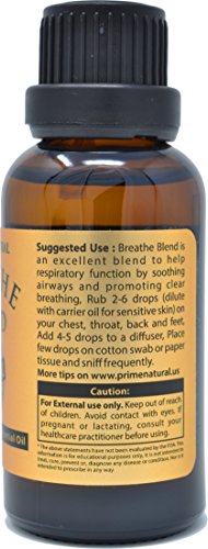 Breathe Essential Oil Blend 30ml / 1oz - Natural Pure & Undiluted Best for Aromatherapy & Scents - Sinus Relief, Congestion Relief, Cold, Cough, Headache & Respiratory Problems