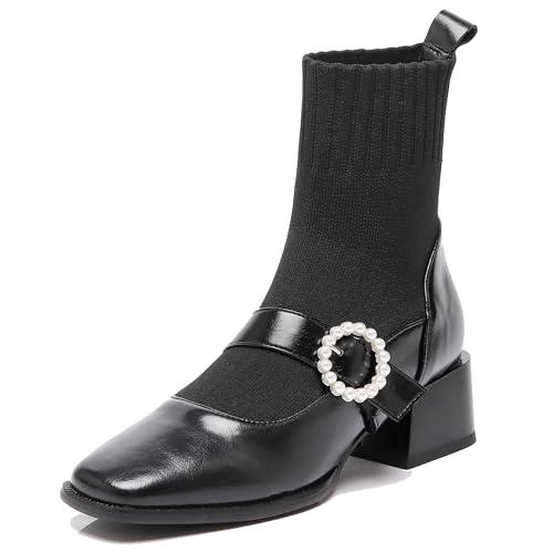 Socks Bottines Chelsea Stretch sans Fermeture Éclair | Maille Tricotée Élégante Gicoiz Femme