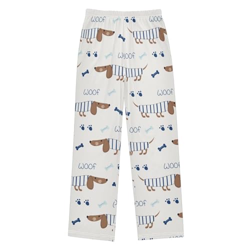 Boys' Pants Blue and Brown Dachshund Dogs Long Bottoms Jogger Pants Elastic Waist Trousers with Pockets S-XL