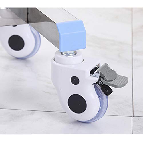 Soporte de bandeja móvil, carrito de acero inoxidable de altura ajustable para equipos médicos y de salón
