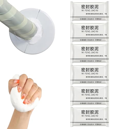 6 Stück Dichtungsmasse,Abdichtungsmasse Aussen Wasserdicht,Dichtungsmasse Wasserdicht,Schnellreparaturschlamm Für Abflussanschlüsse,Für Abflussanschlüsse,Wandlöcher,Klimaanlagenlöcher