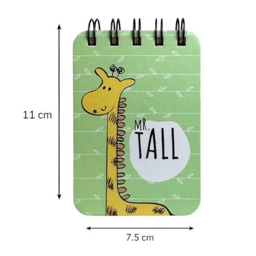 Image of Spiral Pocket Notebook (7.5 x 11 cm) | Cute Mini Notepad | Small Handy Notebook for School, Office & Personal Notes (Mr. Tall)