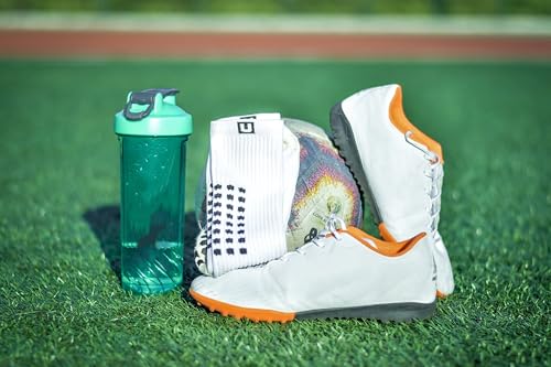 Image of Ulalaza Unisex Anti Slip Sports Thicken Cushion Soccer Socks Non Skid Grippy Traction for Football Basketball Sports