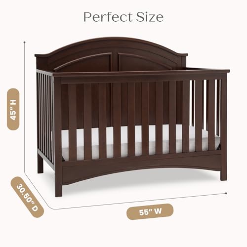 Image of Delta Children Perry 6-in-1 Convertible Crib & Mattress, Walnut Espresso