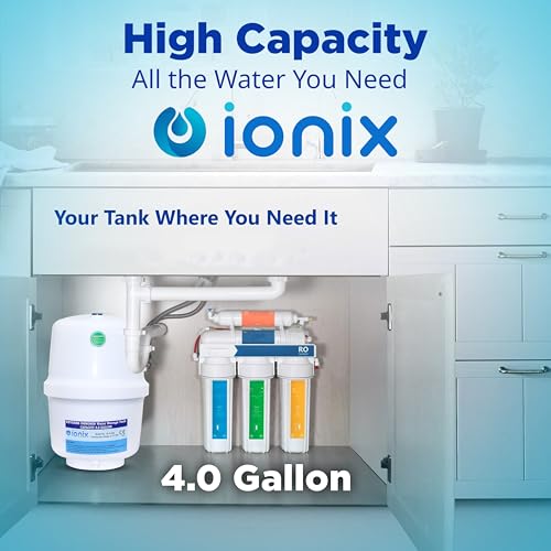 Image of IONIX Ro pressure tank with tank valve, RO Pre-Pressurized Water Storage Tank | Ro Pressure Tank with 4 Gallon Capacity