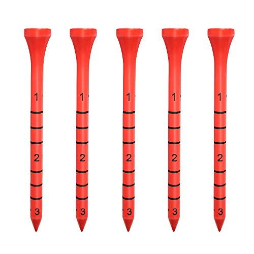 Zivisk Tee Golf Bois 83mm Lot de 100 Tees Golf en Bambou 3-1/4 Pouces(3-1/4",Rouge) Cover