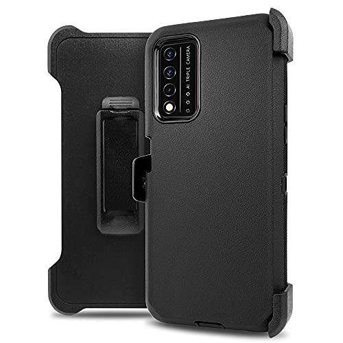 Jackpot Wireless Designed for T-Mobile Revvl V Plus 5G Case, Phone Case for T-Mobile Revvl V+ 5G with Built-in Screen Protector Shockproof Full Body Protective Holster Heavy Duty Phone Cover (Black)