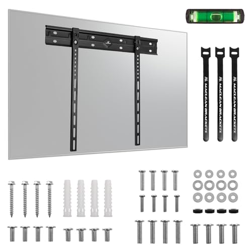 Maclean MC-123 Soporte de Pared Ultrafino para TV 40-85 Pulgadas | VESA hasta 600x400 | Capacidad hasta 80 kg | Diseño Minimalista | Acero con Recubrimiento en Polvo | Kit de Montaje Completo Incluido