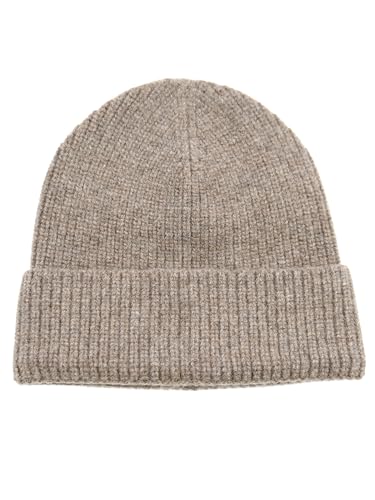 EILIZ 100% Merino Wool Ribbed Knit Beanie Cap, Warm Winter Hat, Unisex for Men and Women (US, Alpha, One Size, Brown)