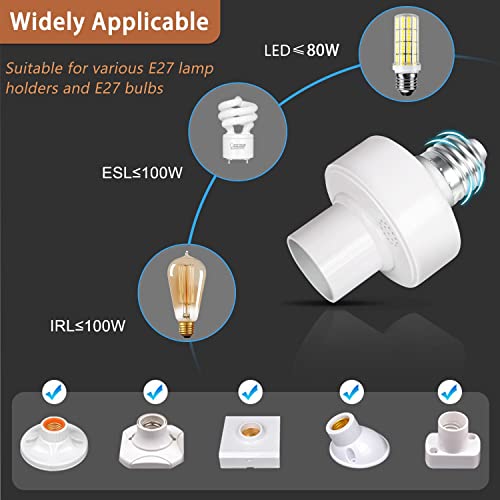 Remote Control Light Bulb Socket, Bukeer E26 E27 Bulb Lamp Holder With Remote Control And 15/30/60 Min Timer #TOP5