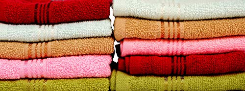 Image of Space Fly 500 GSM Premium Soft Cotton Face Towel for Women - Absorbent Washcloths & Handkerchief Set for Home, Gym & Baby Care (Size-10x10 Inch, Multicolor) (Set of 8)
