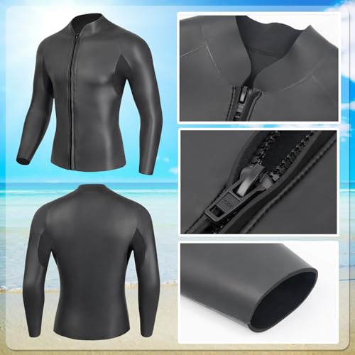 Camiseta de buceo TOVCHEI neopreno super elástico 3mm con cremallera frontal manga larga miniatura 2