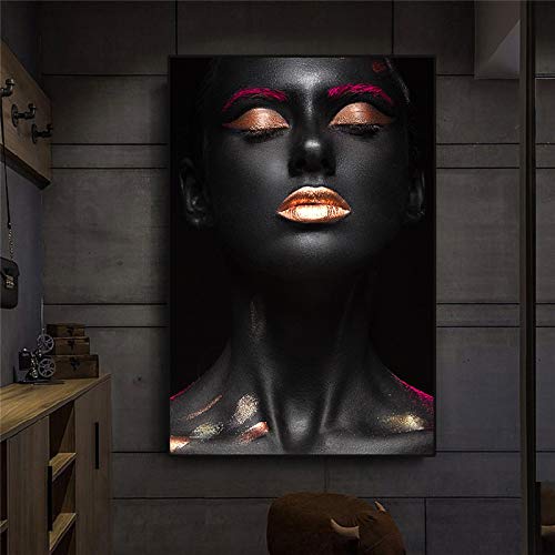 Toile peinture art africain moderne - Déco murale salon grand format 60x80 cm