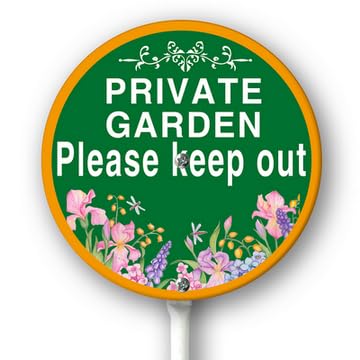 Horienteeon Private Garden,Please Keep Out Garden Sign With Stake No Trespassing Aluminium Lawn Neighborhood Wildflowers Area Rustproof Street Outdoor Use Decorations Home Lawn Round 9.2inch