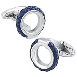 Dannyshi Cufflinks for mens Shirt Classic Business Wedding Cuff Links Personalized Gift (blue)