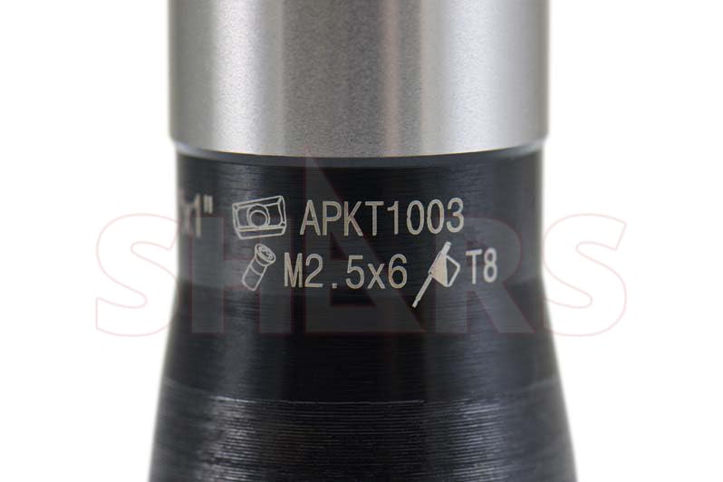 Image of Shars 1-1 /4 inch 90 Degree Square Shoulder Indexable End Mill with 5 PCS of APKT 1003 Inserts 404-2862W+404-6960(5) P[
