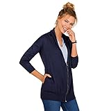 Cerrada por cremallera VENCA Chaqueta Larga con Cremallera y Bolsillos Mujer - 001492,Azul Marino,S