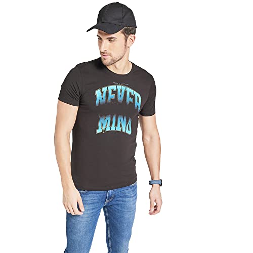Image of Spykar Men's Printed Regular Fit T-Shirt