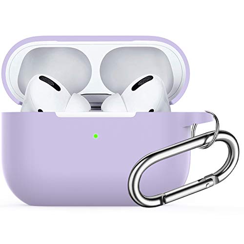 Custodia per AirPods Pro,Watruer Soft Silicone Skin Cover Custodia protettiva antiurto con portachiavi per Apple Airpods...
