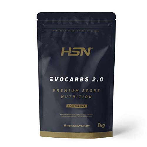 HSN Carbohidratos (Maltodextrina Dextrosa Fructosa) y Sales Minerales Evocarbs 2.0 | Neutro 1Kg | Bebida Isotónica en Polvo con Electrolitos | No Incluye Dosificador | Vegano, Sin Gluten