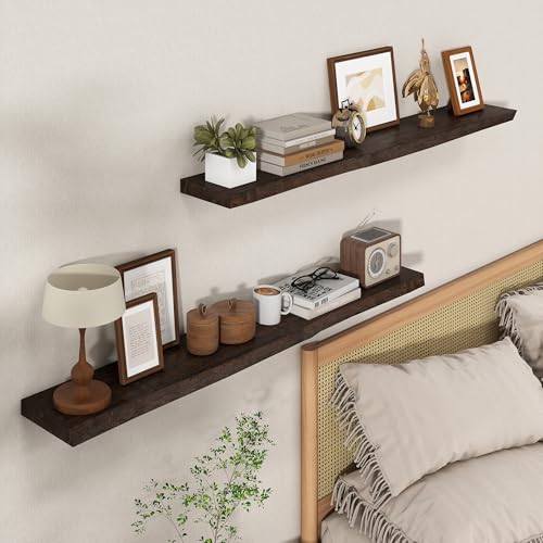 Image of Axeman 48 inch Floating Shelves for Wall Live Edge, Walnut