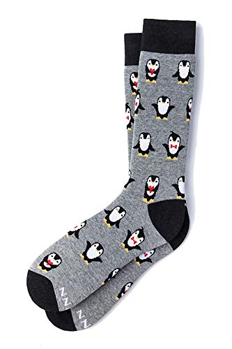 Alynn Men's Designer Tuxedo & Hearts Winter Penguins Crew Dress Socks