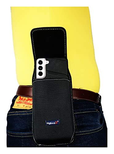 Mgbca Nylon Phone Pouch For Samsung Galaxy S21 S20 5G/ S20 Fe/Fan Rugged W/Fixed Secure Loop Clip, Phone Belt Holder, Magnetic Closure, Fits Slim-Fit Or Bulky Cases On Phone (Black- Vertical) #TOP6