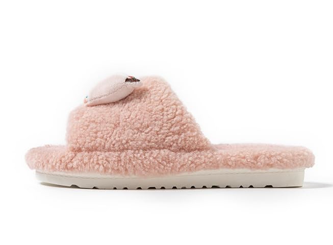 Niction Slippers for Women Cozy Slip on Open Toe Bedroom Slippers Furry Fleece Lined Ladies Comfy Memory Foam Home Shoes3