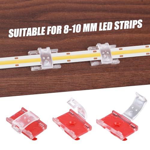 Image of Gosknor 100pcs Led Strip Light Clips, Indoor Light Clips with Screws Self Adhesive Led Clips Led Strip Light Holder Self-Adhesive Mounting Brackets for 8-10mm /0.31-0.39inch Indoor Light Strip