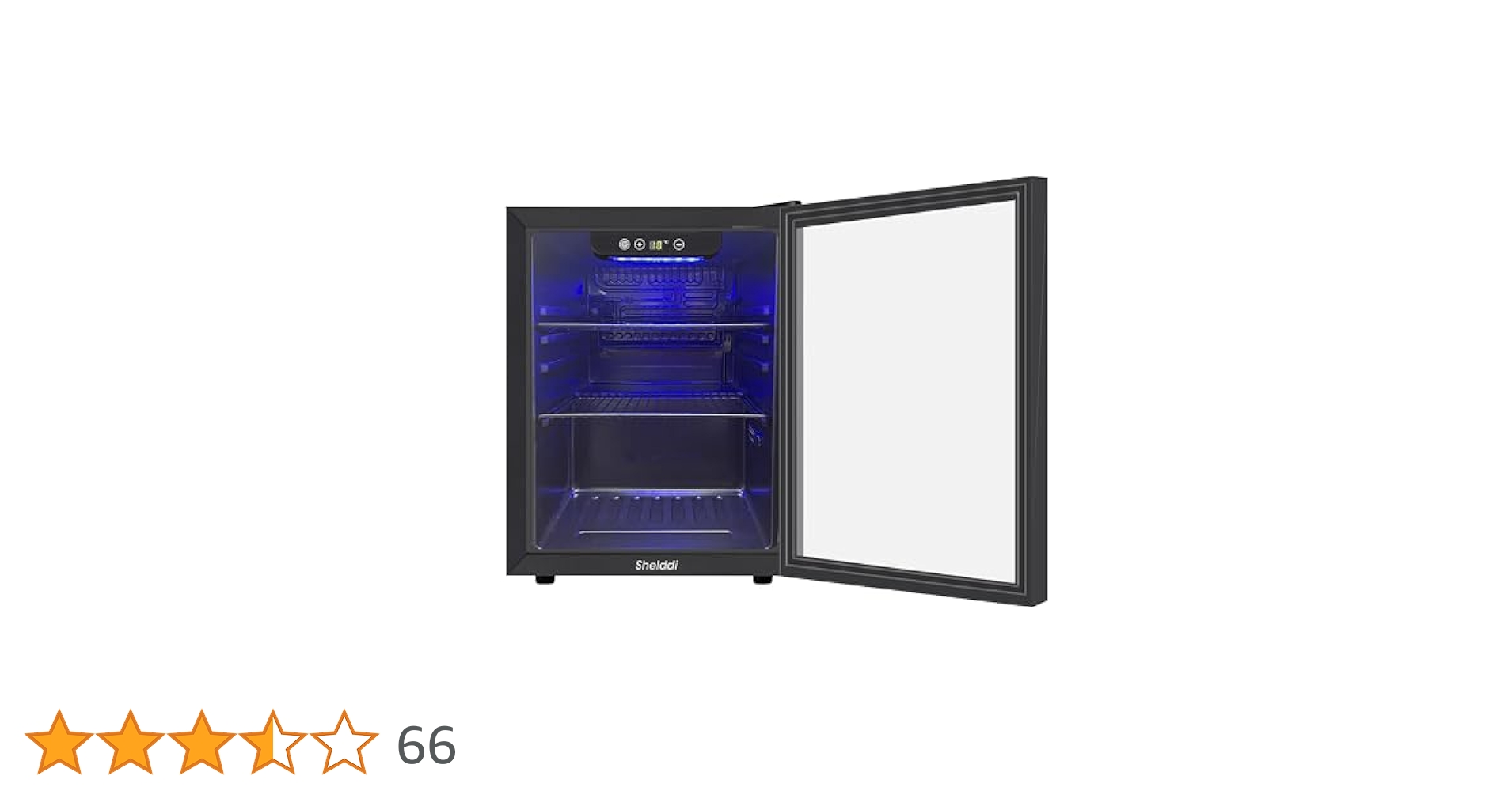 Shelddi 小型冷蔵庫 48L コンプレッサー式 透明ガラスドア お洒落 Amazon | Shelddi 小型冷蔵庫 48L コンプレッサー式 透明ガラス